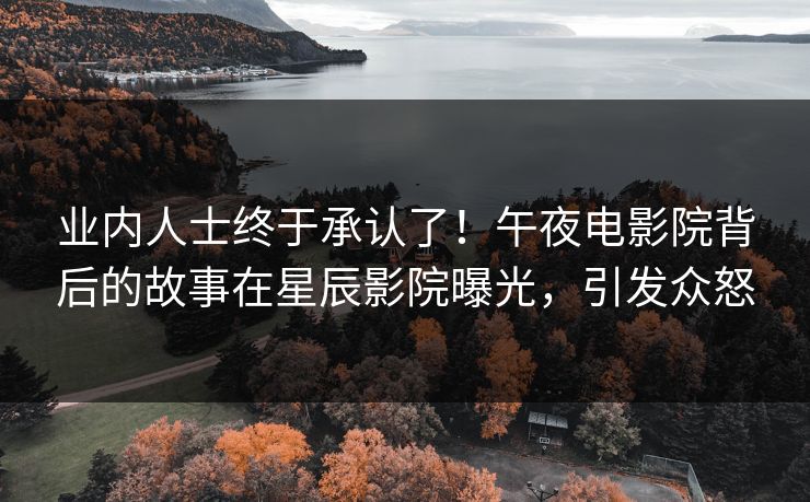 业内人士终于承认了！午夜电影院背后的故事在星辰影院曝光，引发众怒