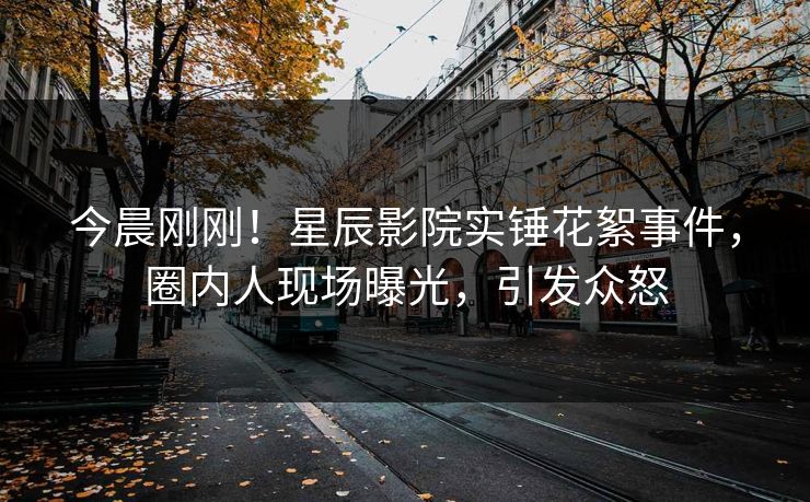 今晨刚刚！星辰影院实锤花絮事件，圈内人现场曝光，引发众怒